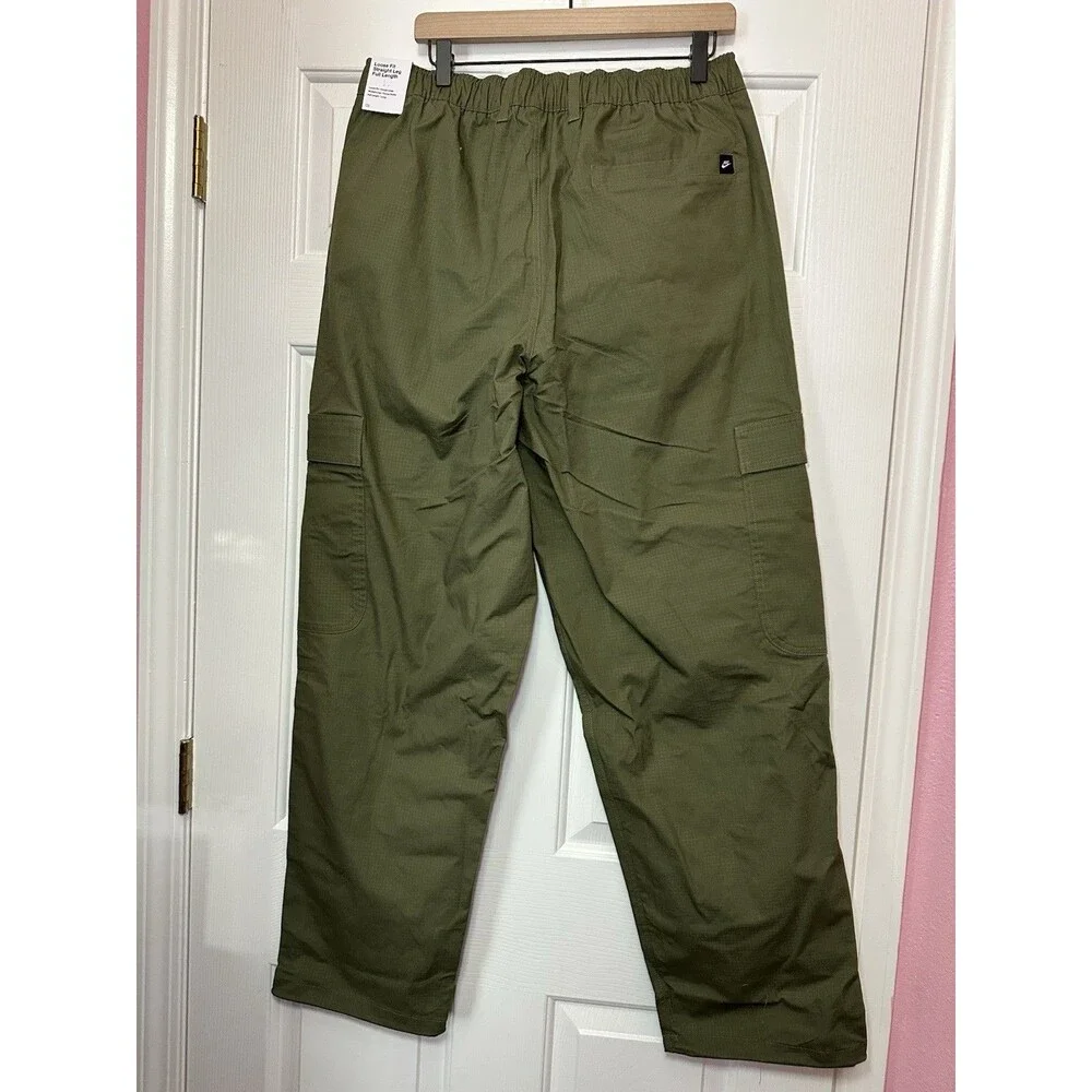Size L Nike Sportswear Club Woven Cargo Pant Men Green HV1433-222 Loose Straight